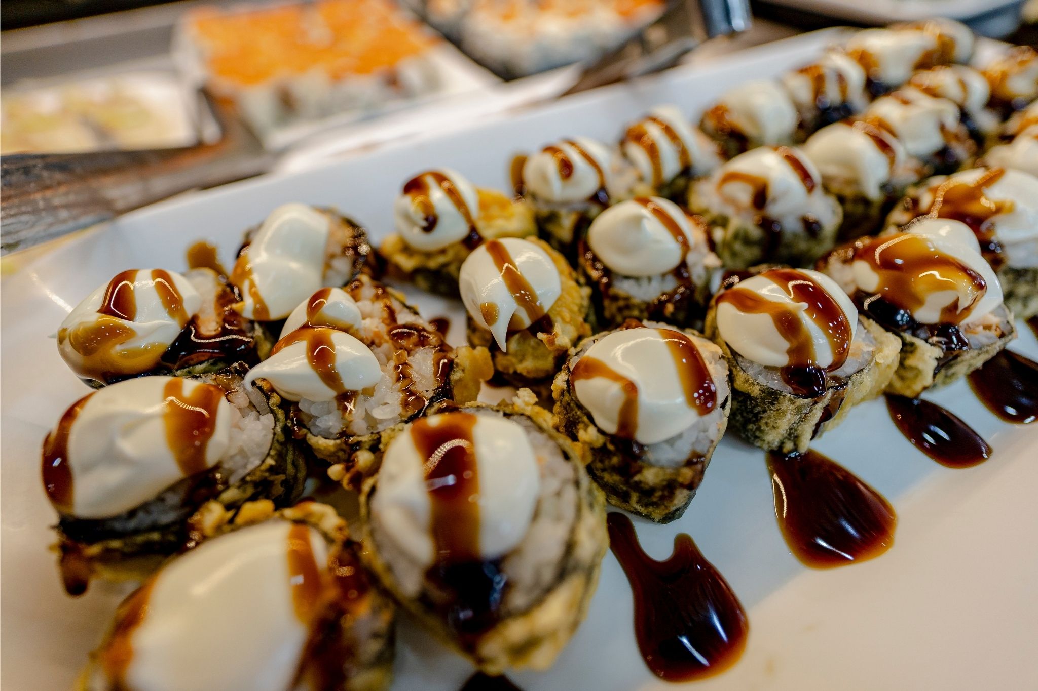 Sushi doce especial do buffet da Churrascaria Boi Dourado